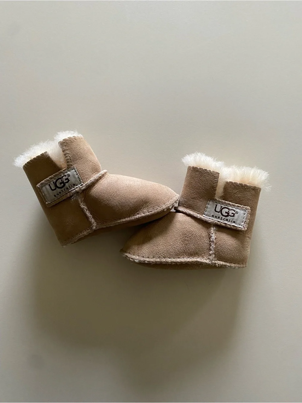 UGG Baby Mini Booties in Chestnut Suede
